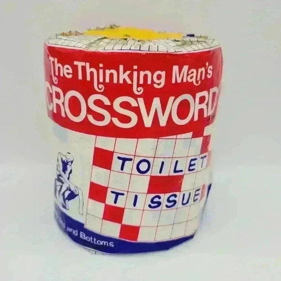 VTG 1975 Crossword Puzzle Toilet Tissue Paper The Thinking Man's Bathroom - Picture 9 of 9